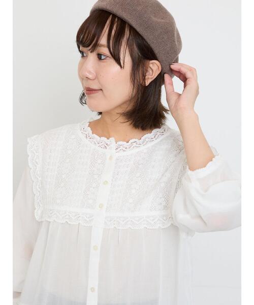 Samansa Mos2(サマンサ モスモス)の「【接触冷感】裾フリルティアードレースブラウス(シャツ/ブラウス・レディース・ブラック/オフホワイト/キナリ・F)」の8枚目の写真