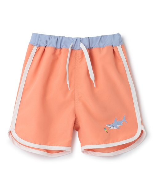 petit main(プティマイン)の「【SWIM】ワンポイント刺しゅうスイムパンツ(水着・キッズ・ネイビー/黄緑系/サーモンピンク・110cm/120cm/90cm/130cm/100cm)」の3枚目の写真