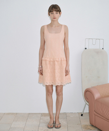 Punching Lace One-Piece (Apricot)