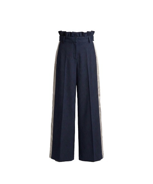 BLUE×PALANG(ブルーパラン)の「HANDSOME SIDE TAPTE SLACKS(スラックス・レディース・アイボリー/ネイビー・MEDIUM/SMALL)」の1枚目の写真