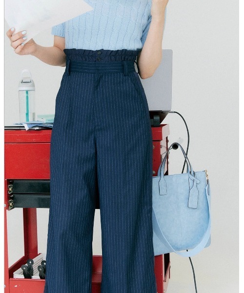 BLUE×PALANG(ブルーパラン)の「HANDSOME SIDE TAPTE SLACKS(スラックス・レディース・アイボリー/ネイビー・MEDIUM/SMALL)」の21枚目の写真