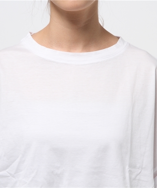 OUTLET（アウトレット）の「【Discoat】シルケット袖ロールアップビッグT（Tシャツ/カットソー・レディース・ブラック/杢グレー/ホワイト・LARGE/MEDIUM）」の7枚目の写真