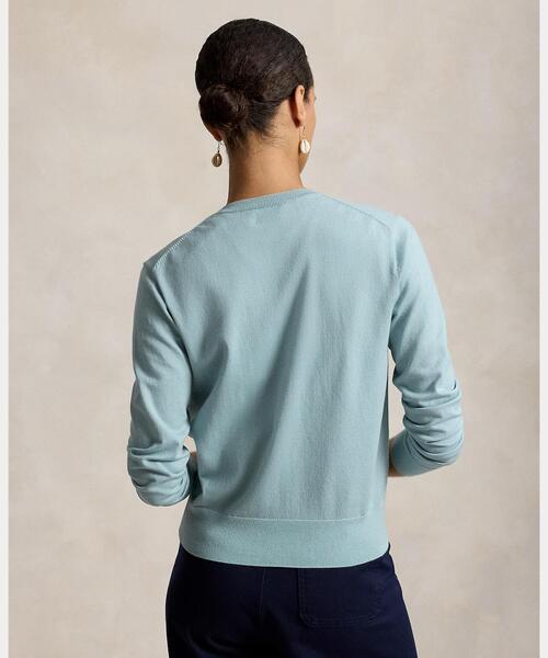 POLO RALPH LAUREN(ポロ ラルフ ローレン)の「コットン クルーネック カーディガン(カーディガン/ボレロ・レディース・グリーン・S/M/L/XS)」の6枚目の写真