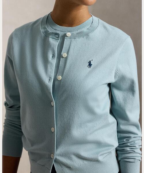 POLO RALPH LAUREN(ポロ ラルフ ローレン)の「コットン クルーネック カーディガン(カーディガン/ボレロ・レディース・グリーン・S/M/L/XS)」の5枚目の写真