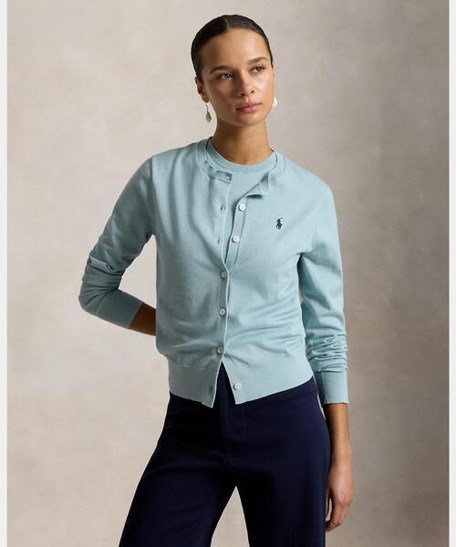 POLO RALPH LAUREN(ポロ ラルフ ローレン)の「コットン クルーネック カーディガン(カーディガン/ボレロ・レディース・グリーン・S/M/L/XS)」の4枚目の写真
