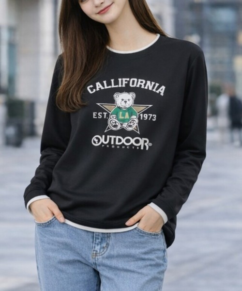 OUTDOOR PRODUCTS(アウトドアプロダクツ)の「OUTDOOR UV ドライ素材カジュアルトップス(Tシャツ/カットソー・レディース・ブラック/アイボリー・MEDIUM/LARGE/LL/3L)」の2枚目の写真