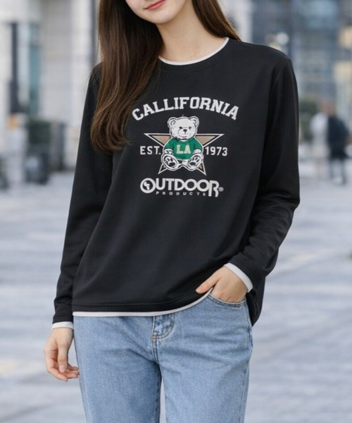 OUTDOOR PRODUCTS(アウトドアプロダクツ)の「OUTDOOR UV ドライ素材カジュアルトップス(Tシャツ/カットソー・レディース・ブラック/アイボリー・MEDIUM/LARGE/LL/3L)」の7枚目の写真