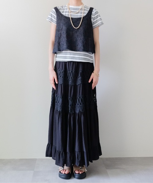 DOLLUPOOPS(ドールアップウップス)の「Feather Texture Tank Top(フェザーテクスチャータンクトップ)(タンクトップ・レディース・ブラック/オフホワイト・FREE)」の21枚目の写真