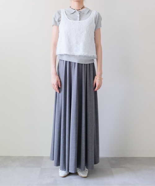 DOLLUPOOPS(ドールアップウップス)の「Feather Texture Tank Top(フェザーテクスチャータンクトップ)(タンクトップ・レディース・ブラック/オフホワイト・FREE)」の10枚目の写真