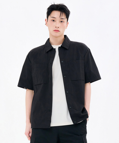 CHASECULT（チェイスカルト）の「メンズライト半袖シャツ-FBRK5521D03（シャツ/ブラウス・メンズ・ブラック・95/100/105/110）」の4枚目の写真