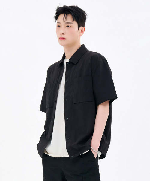 CHASECULT（チェイスカルト）の「メンズライト半袖シャツ-FBRK5521D03（シャツ/ブラウス・メンズ・ブラック・95/100/105/110）」の5枚目の写真