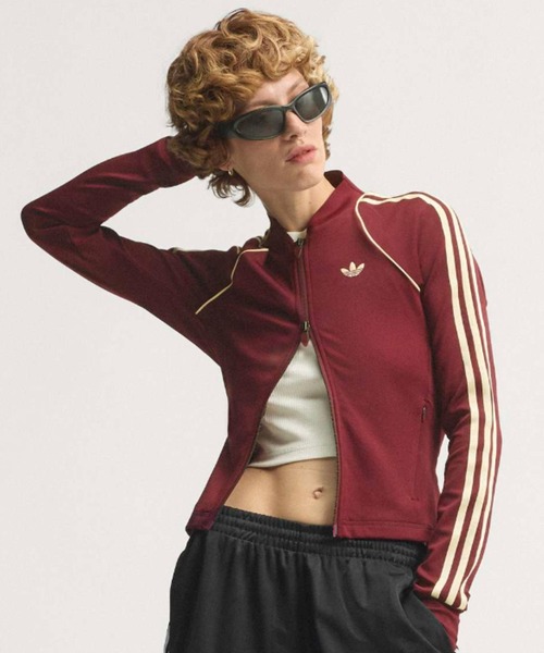adidas(アディダス)の「adidas OG SPORT SUPERSTAR MIDLAYER SHIRT / アディダス オリジナルス スポーツ SST ミッドレイヤー シャツ(その他トップス・レディース・マルーン・S/M/L)」の4枚目の写真