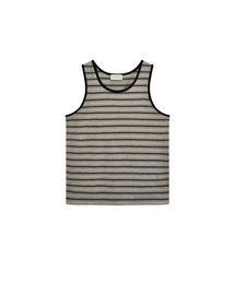 ROLLINGSTUDIOS（ローリングスタジオ）の「COTTON STRIPE SLEEVELESS GREY/NAVY（Tシャツ/カットソー）」