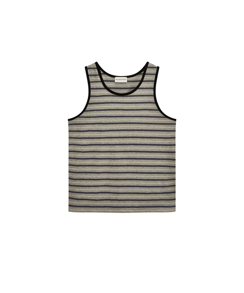 ROLLINGSTUDIOS(ローリングスタジオ)の「COTTON STRIPE SLEEVELESS GREY/NAVY(Tシャツ/カットソー・メンズ・その他・MEDIUM/LARGE)」の1枚目の写真