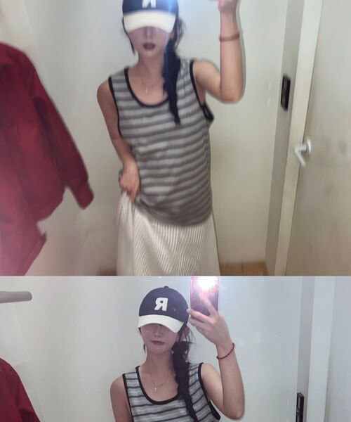ROLLINGSTUDIOS(ローリングスタジオ)の「COTTON STRIPE SLEEVELESS GREY/NAVY(Tシャツ/カットソー・メンズ・その他・MEDIUM/LARGE)」の5枚目の写真