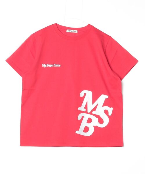 My sugar Babe(マイシュガーベイブ)の「MSB dot logo ss tee(Tシャツ/カットソー・メンズ・ホワイト×ネイビー/レッド系/ネイビー系・SMALL/LARGE/MEDIUM)」の3枚目の写真