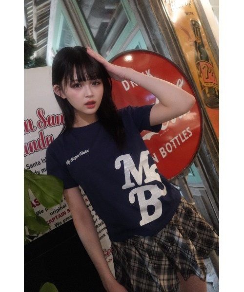 My sugar Babe(マイシュガーベイブ)の「MSB dot logo ss tee(Tシャツ/カットソー・メンズ・ホワイト×ネイビー/レッド系/ネイビー系・SMALL/LARGE/MEDIUM)」の13枚目の写真