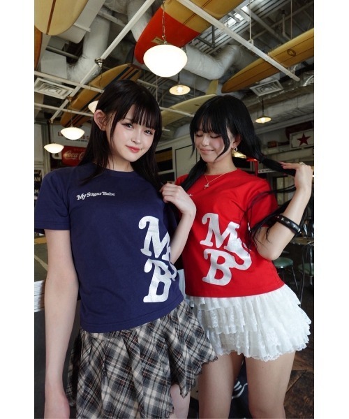 My sugar Babe(マイシュガーベイブ)の「MSB dot logo ss tee(Tシャツ/カットソー・メンズ・ホワイト×ネイビー/レッド系/ネイビー系・SMALL/LARGE/MEDIUM)」の15枚目の写真