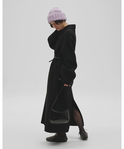 TODAYFUL（トゥデイフル）の「Wool Over Coat（ステンカラーコート・レディース・ブラック/チャコールグレー/ダークブラウン・38inch/36inch）」の5枚目の写真