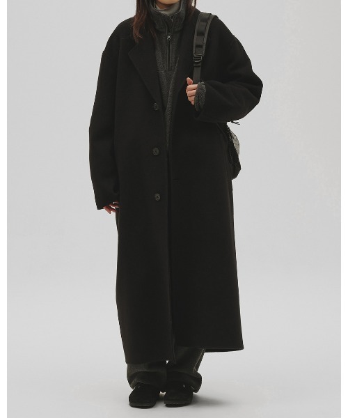 TODAYFUL（トゥデイフル）の「Wool Over Coat（ステンカラーコート・レディース・ブラック/チャコールグレー/ダークブラウン・38inch/36inch）」の10枚目の写真