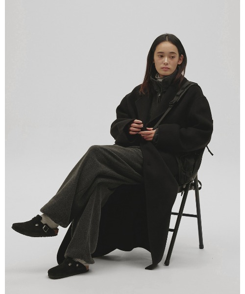 TODAYFUL（トゥデイフル）の「Wool Over Coat（ステンカラーコート・レディース・ブラック/チャコールグレー/ダークブラウン・38inch/36inch）」の12枚目の写真