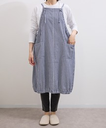 COMMON WARE（コモンウェアー）の「URT:綿100 生地洗い バルーンエプロン　95cm丈（エプロン）」