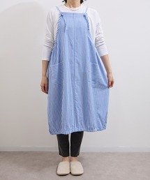 COMMON WARE（コモンウェアー）の「URT:綿100 生地洗い バルーンエプロン　95cm丈（エプロン）」