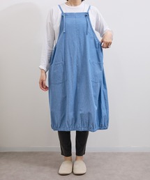 COMMON WARE（コモンウェアー）の「URT:綿100 生地洗い バルーンエプロン　95cm丈（エプロン）」