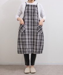 COMMON WARE（コモンウェアー）の「URT:綿100 生地洗い バルーンエプロン　95cm丈（エプロン）」