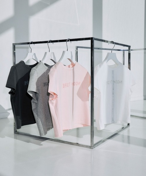 JOSE MOON(ジョゼムーン)の「UPSIDE DOWN LOGO T-SHIRT/アップサイドダウンロゴTシャツ(Tシャツ/カットソー・レディース・ライトピンク/グレー/ホワイト/ブラック・FREE)」の12枚目の写真