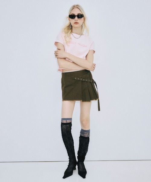 JOSE MOON(ジョゼムーン)の「UPSIDE DOWN LOGO T-SHIRT/アップサイドダウンロゴTシャツ(Tシャツ/カットソー・レディース・ライトピンク/グレー/ホワイト/ブラック・FREE)」の19枚目の写真