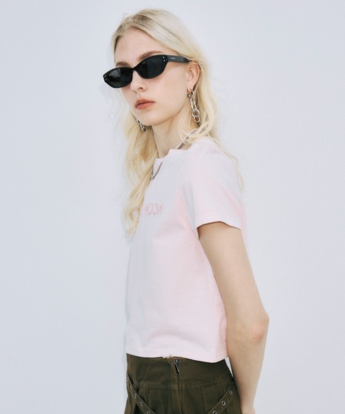 JOSE MOON(ジョゼムーン)の「UPSIDE DOWN LOGO T-SHIRT/アップサイドダウンロゴTシャツ(Tシャツ/カットソー・レディース・ライトピンク/グレー/ホワイト/ブラック・FREE)」の16枚目の写真