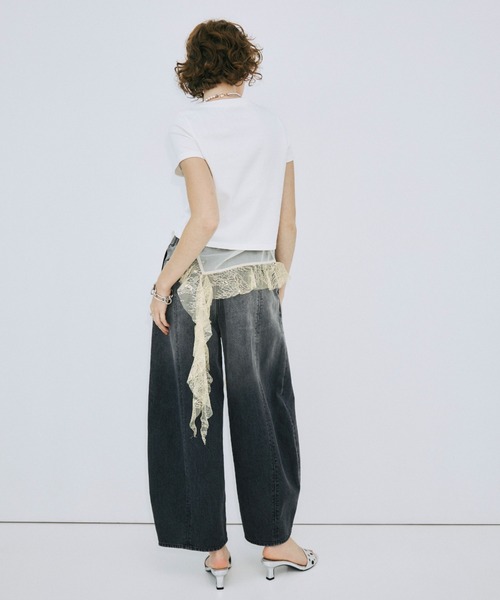 JOSE MOON(ジョゼムーン)の「UPSIDE DOWN LOGO T-SHIRT/アップサイドダウンロゴTシャツ(Tシャツ/カットソー・レディース・ライトピンク/グレー/ホワイト/ブラック・FREE)」の9枚目の写真