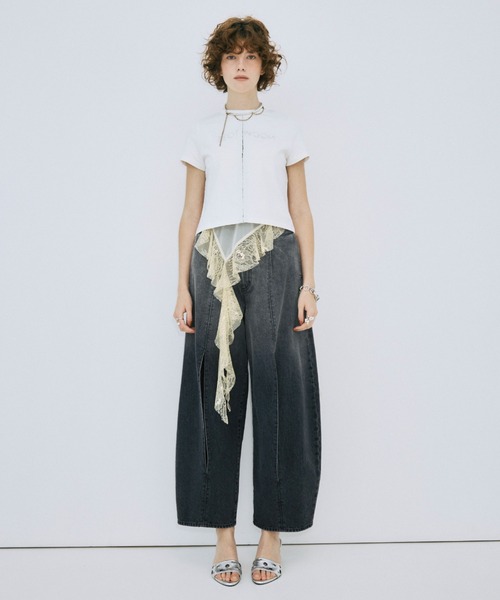 JOSE MOON(ジョゼムーン)の「UPSIDE DOWN LOGO T-SHIRT/アップサイドダウンロゴTシャツ(Tシャツ/カットソー・レディース・ライトピンク/グレー/ホワイト/ブラック・FREE)」の5枚目の写真