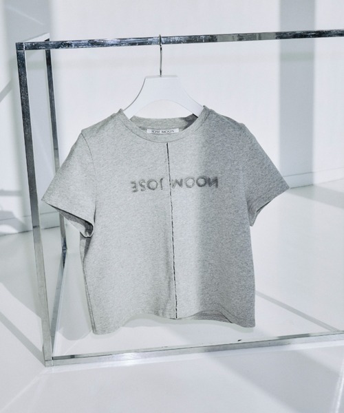 JOSE MOON(ジョゼムーン)の「UPSIDE DOWN LOGO T-SHIRT/アップサイドダウンロゴTシャツ(Tシャツ/カットソー・レディース・ライトピンク/グレー/ホワイト/ブラック・FREE)」の10枚目の写真
