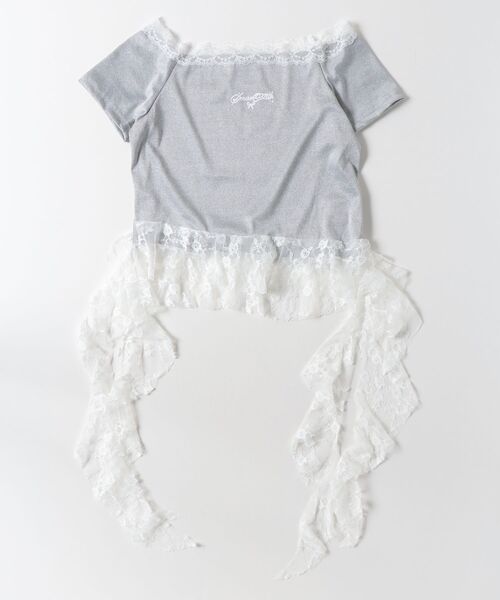 FUNdaysion(ファンデイション)の「レースオフショルトップス(Tシャツ/カットソー・レディース・グレー・M)」の13枚目の写真