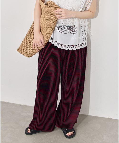 JOURNAL STANDARD(ジャーナルスタンダード)の「パイルボーダーパンツ(その他パンツ・レディース・ブラック/ブラック系その他・FREE)」の2枚目の写真