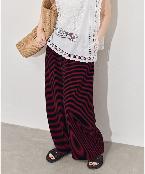 JOURNAL STANDARD(ジャーナルスタンダード)の「パイルボーダーパンツ(その他パンツ・レディース・ブラック/ブラック系その他・FREE)」の9枚目の写真