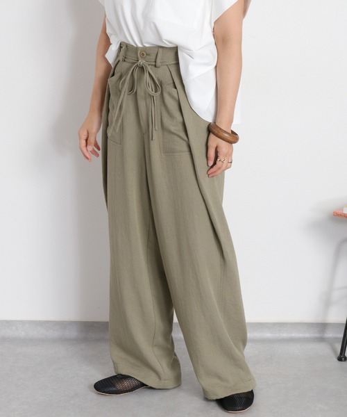 cepo（セポ）の「〈セットアップ対応〉LINENミックス サイドタックパンツ（その他パンツ・レディース・チャコール/オリーブ・L/M/S）」の15枚目の写真