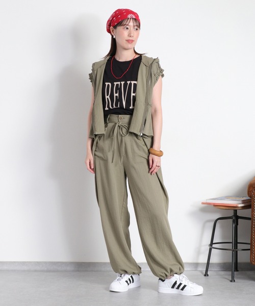 cepo（セポ）の「〈セットアップ対応〉LINENミックス サイドタックパンツ（その他パンツ・レディース・チャコール/オリーブ・L/M/S）」の10枚目の写真