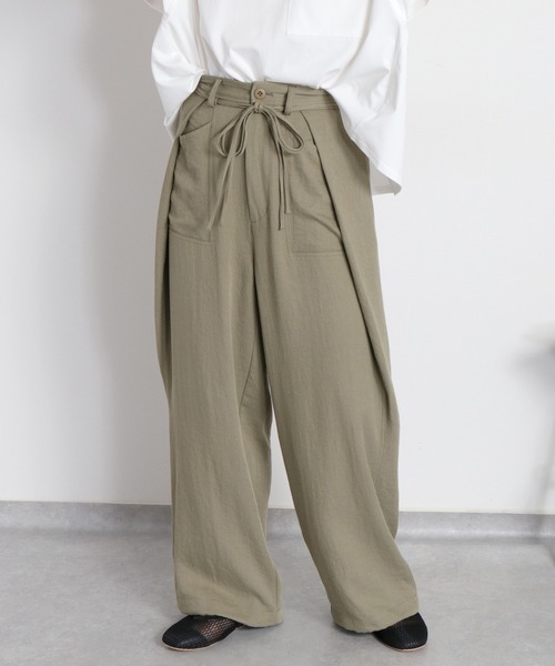 cepo（セポ）の「〈セットアップ対応〉LINENミックス サイドタックパンツ（その他パンツ・レディース・チャコール/オリーブ・L/M/S）」の14枚目の写真