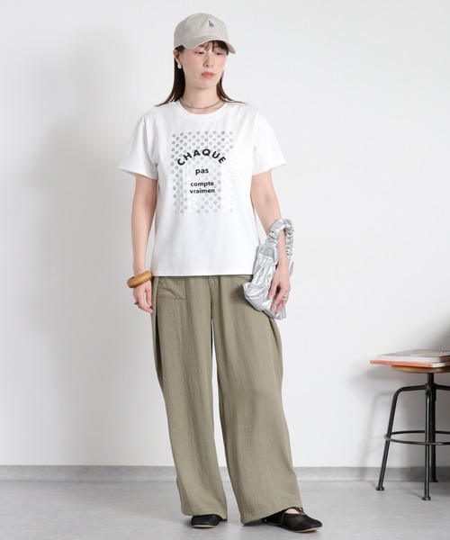 cepo（セポ）の「〈セットアップ対応〉LINENミックス サイドタックパンツ（その他パンツ・レディース・チャコール/オリーブ・L/M/S）」の12枚目の写真
