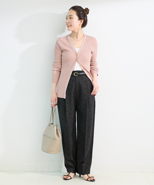 B.C STOCK(ベーセーストック)の「《追加2》手洗い可 / ドットフロッキースティックパンツ(スラックス・レディース・ブラック/ブラウン・SMALL/MEDIUM)」の3枚目の写真