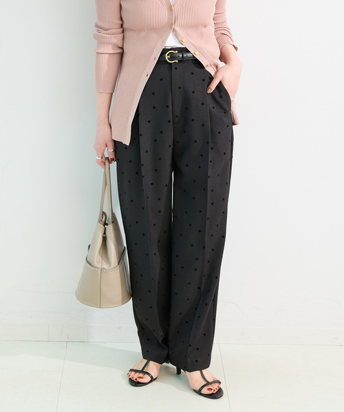 B.C STOCK(ベーセーストック)の「《追加2》手洗い可 / ドットフロッキースティックパンツ(スラックス・レディース・ブラック/ブラウン・SMALL/MEDIUM)」の6枚目の写真