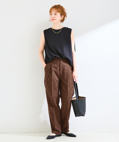 B.C STOCK(ベーセーストック)の「《追加2》手洗い可 / ドットフロッキースティックパンツ(スラックス・レディース・ブラック/ブラウン・SMALL/MEDIUM)」の9枚目の写真