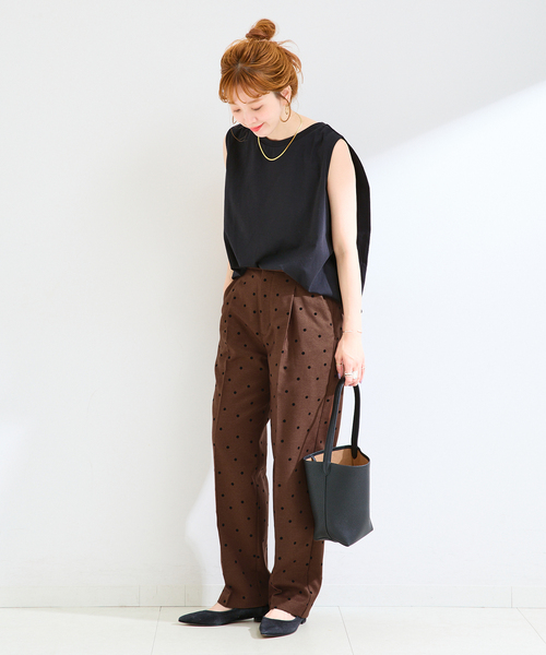 B.C STOCK(ベーセーストック)の「《追加2》手洗い可 / ドットフロッキースティックパンツ(スラックス・レディース・ブラック/ブラウン・SMALL/MEDIUM)」の10枚目の写真