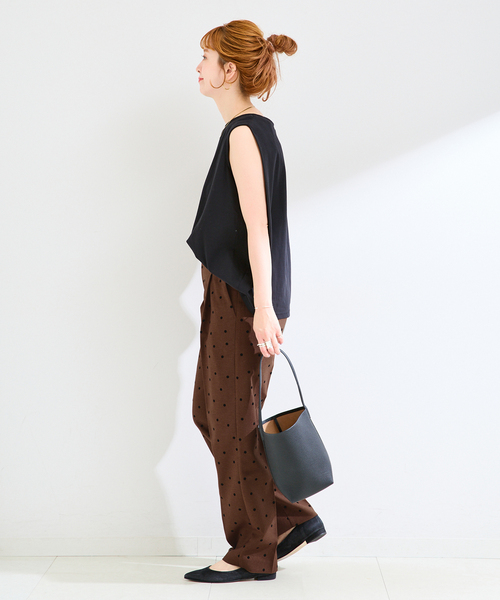 B.C STOCK(ベーセーストック)の「《追加2》手洗い可 / ドットフロッキースティックパンツ(スラックス・レディース・ブラック/ブラウン・SMALL/MEDIUM)」の11枚目の写真