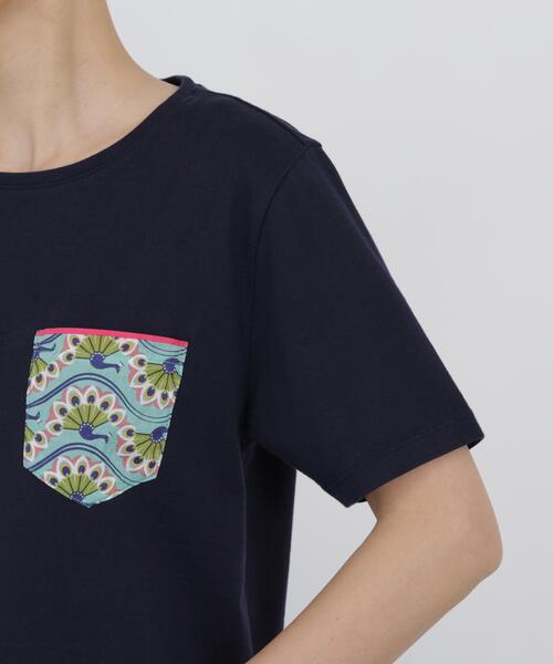 human woman(ヒューマンウーマン)の「◆【CLOUDY】コラボポケットTシャツ(Tシャツ/カットソー・レディース・ネイビー/ホワイト・MEDIUM)」の19枚目の写真
