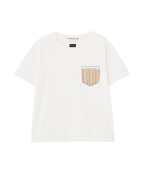 human woman(ヒューマンウーマン)の「◆【CLOUDY】コラボポケットTシャツ(Tシャツ/カットソー・レディース・ネイビー/ホワイト・MEDIUM)」の3枚目の写真