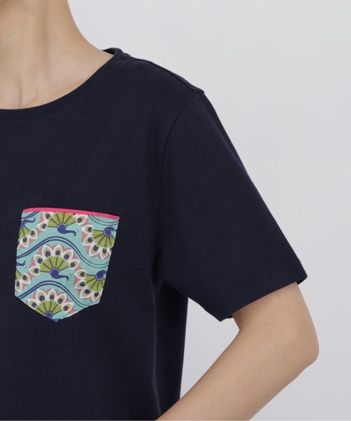 human woman(ヒューマンウーマン)の「◆【CLOUDY】コラボポケットTシャツ(Tシャツ/カットソー・レディース・ネイビー/ホワイト・MEDIUM)」の10枚目の写真